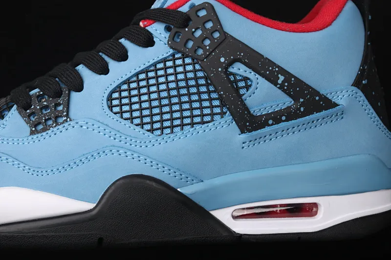 All categories Air Jordan Jordan series basketball shoes Air Jordan 4 G version Travis Scott Cactus Jack x Air Jordan 4 Joe 4 AJ4 joint model Suede blue 308497-406